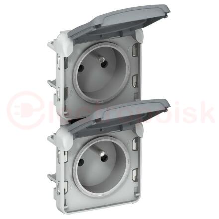 Plexo Розетка 2К+З SCHUKO 2п вертикальная
