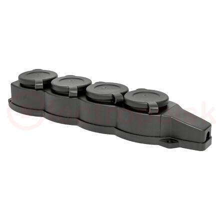 Розетка четырехместная с защит. крышками каучуковая 230В 2P+PE 16A IP44 EKF PROxima