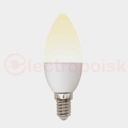 Лампа светодиодная с трехступенчатым диммером 100-50-10 LED 6вт 175-250В свеча 510Лм Е14 3000К Uniel Multibrigh