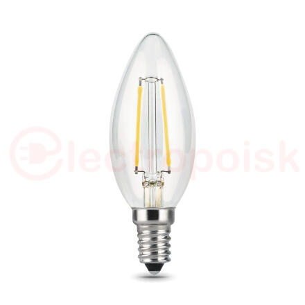 Лампа светодиодная филаментная LED 11 Вт 810 лм 2700К свеча теплый E14 AC 220В прозрачная колба Black Filament Gauss