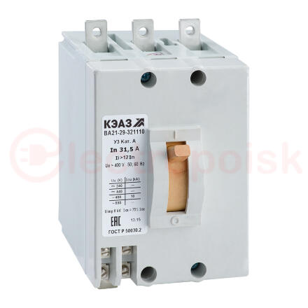 Выключатель автоматический ВА21-29-321810-50А-12Iн-400AC-НР220AC/DC-У3-КЭАЗ