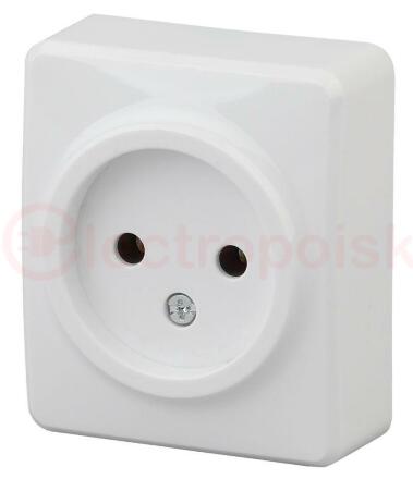 Розетка 2P, 16A-250В, ОУ, Эра Эксперт, белый, 11-2201-01