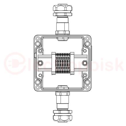 Взрывозащищенная клеммная коробка из полиэстера TBE-P-03-(4xHMM.2)-2xKH2MHK(C)1Ex e IIC Т5 Gb / Ex tb IIIC T95°C Db IP66