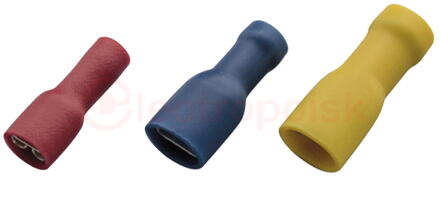 Гильза плоская штепсельная, изолированная 0,5-1/2,8x0,5 (упак. 100 шт.)