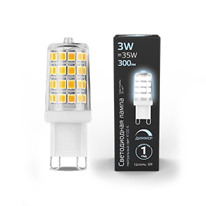 Лампа светодиодная LED 3 Вт 300 Лм 4100К белая G9 капсула 220 В диммируемая керамика Black Gauss