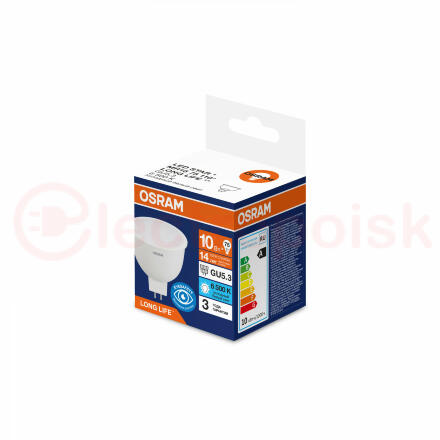 Лампа светодиодная 10Вт 1000Лм 6500К GU5.3 170-250В OSRAM LONG LIFE